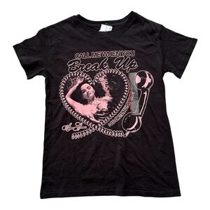 NWT Selena Gomez " Call Me When You Break Up" Black T- Shirt Size (XS)